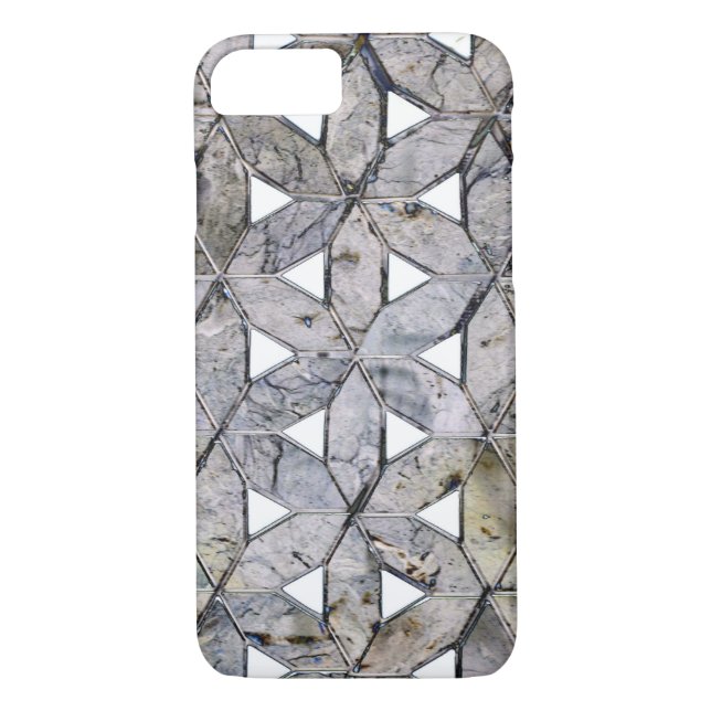 Natural Grey Stone Mosaic pattern flower of life Case-Mate iPhone Case (Back)