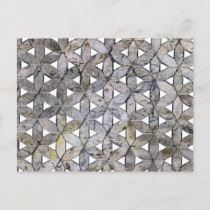 Natural Grey Stone Mosaic pattern flower of life Postcard