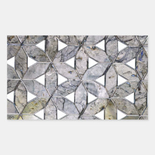 Natural Grey Stone Mosaic pattern flower of life Rectangular Sticker