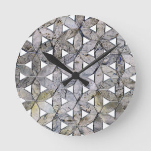 Natural Grey Stone Mosaic Round Clock