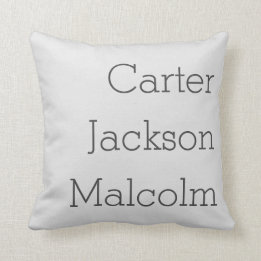 Natural Grey Three Kids Names Personalised Family Cushion