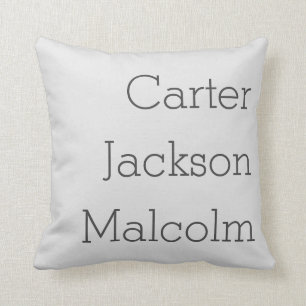 Natural Grey Three Kids Names Personalised Family Cushion