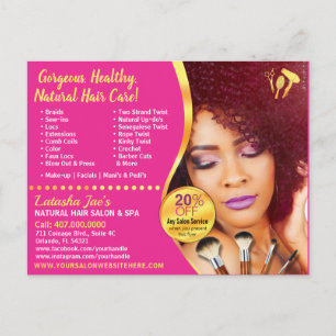 Natural Hair Care Salon Stylist Postcard Template