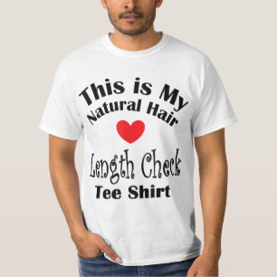 Natural Hair Design for Black Women Length Check B T-Shirt