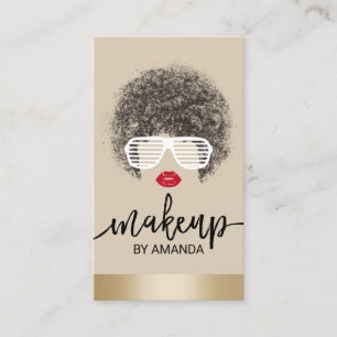 Natural Hair Sunglasses Modern Makeup Artist Salon Business Card