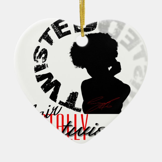 Natural Hair: Totally Twisted Ceramic Tree Decoration (Front)