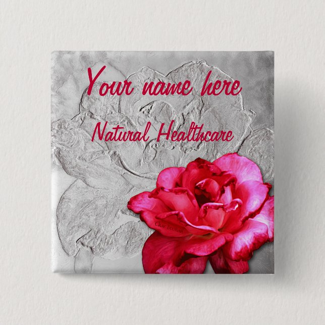 Natural Healthcare Name Tage 15 Cm Square Badge (Front)