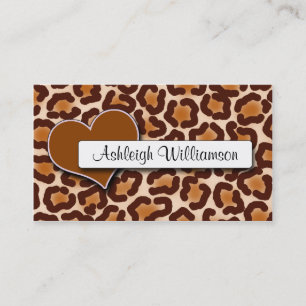Natural Heart Leopard Print Appointment Cards