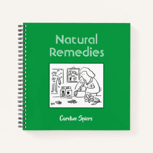 Natural Herbal Remedies Notes with Name Notebook