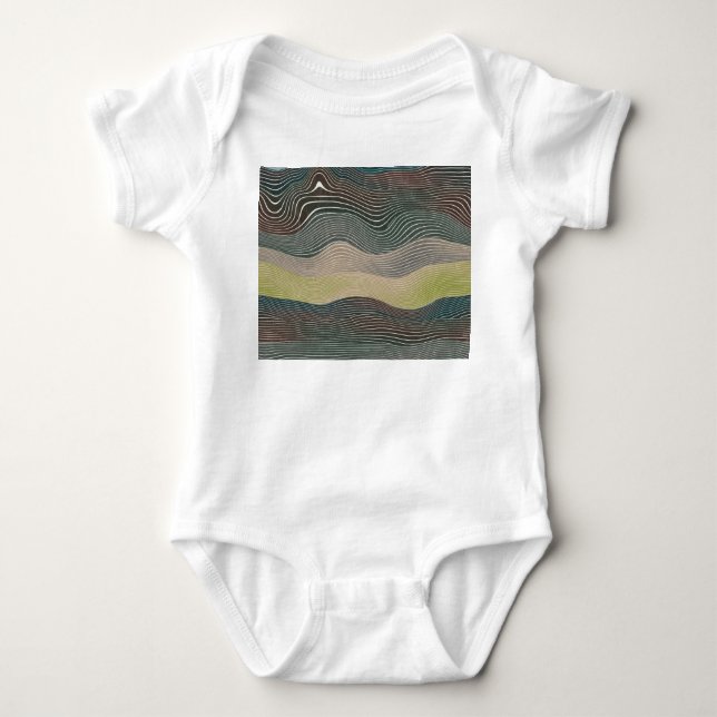 Natural Hills: Landscape Pattern Baby Bodysuit (Front)