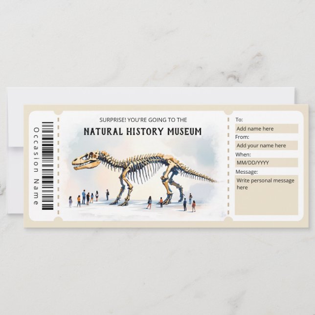Natural History Museum Gift Certificate Template (Front)