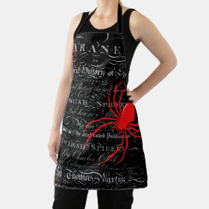 Natural History Title Page Spiders Calligraphy Apron