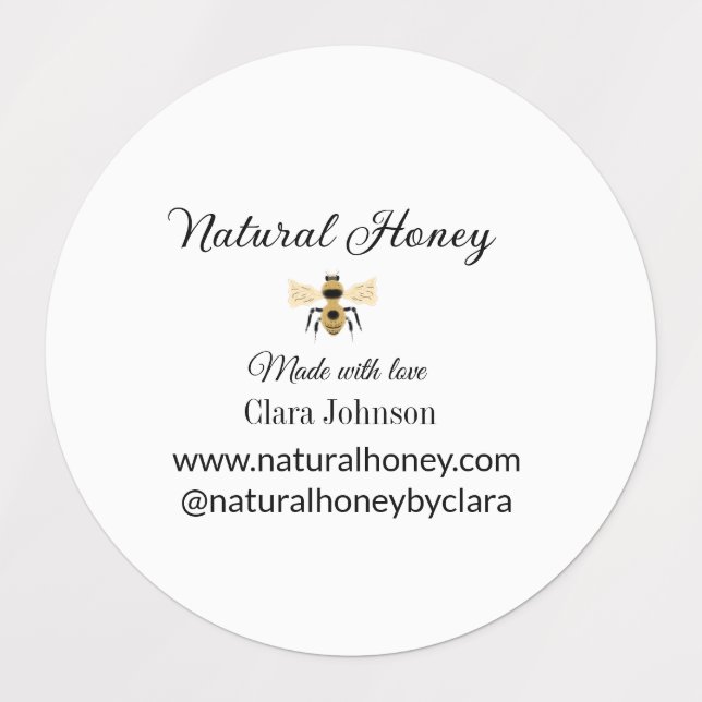 natural honey homemade honeybee honeycomb add name (Design 1)