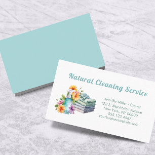 Natural House Cleaning Service Supplies Business Card