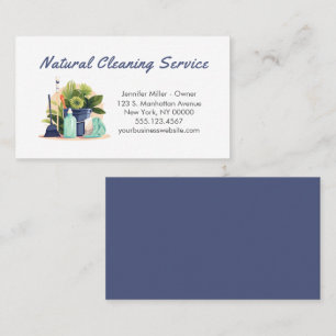 Natural House Cleaning Service Supplies Business Card