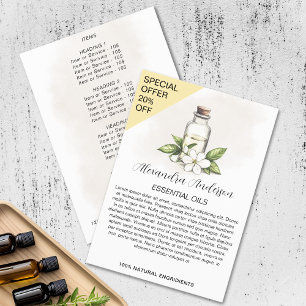Natural Jasmine Essential Oils Watercolor Floral Flyer