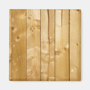 Natural knotted light wood panel photo magnet