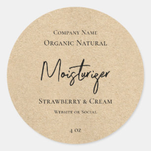 Natural Kraft Paper Style Skincare Product Label