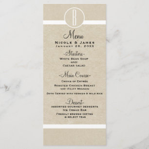 Natural Kraft Rustic Minimal Wedding Menu Card