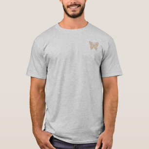 Natural Lace Butterfly Emblem Blossom Basics T-Shirt