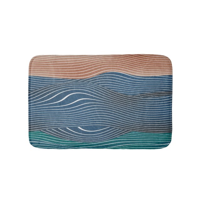 Natural landscape hills: seamless pattern. bath mat (Front)