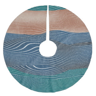 Natural landscape hills: seamless pattern. brushed polyester tree skirt