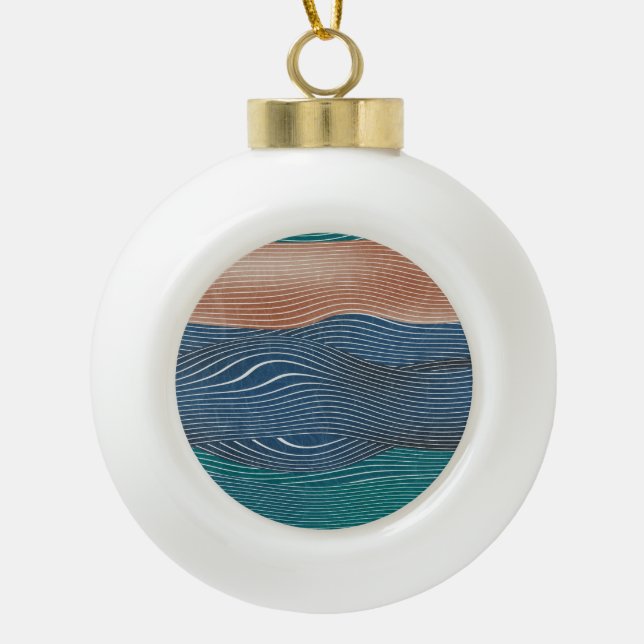 Natural landscape hills: seamless pattern. ceramic ball christmas ornament (Front)
