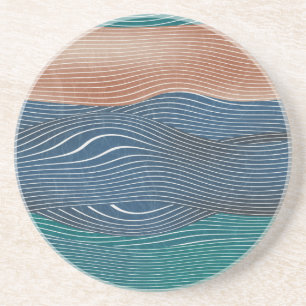 Natural landscape hills: seamless pattern. coaster