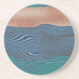 Natural landscape hills: seamless pattern. coaster