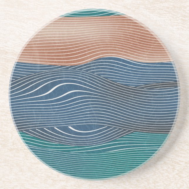 Natural landscape hills: seamless pattern. coaster (Front)