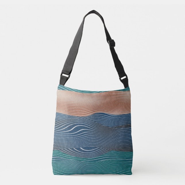 Natural landscape hills: seamless pattern. crossbody bag (Front)