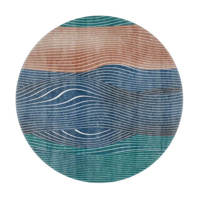 Natural landscape hills: seamless pattern. cutting board (Front)