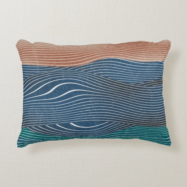 Natural landscape hills: seamless pattern. decorative cushion (Front)