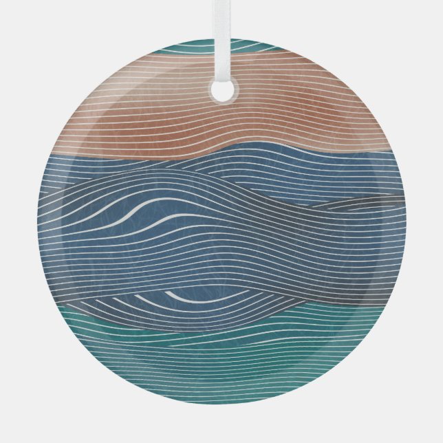 Natural landscape hills: seamless pattern. glass tree decoration (Front)
