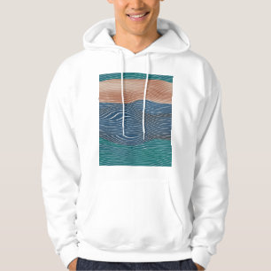 Natural landscape hills: seamless pattern. hoodie