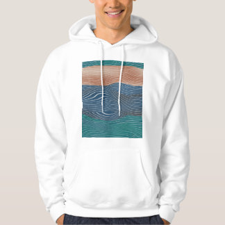 Natural landscape hills: seamless pattern. hoodie