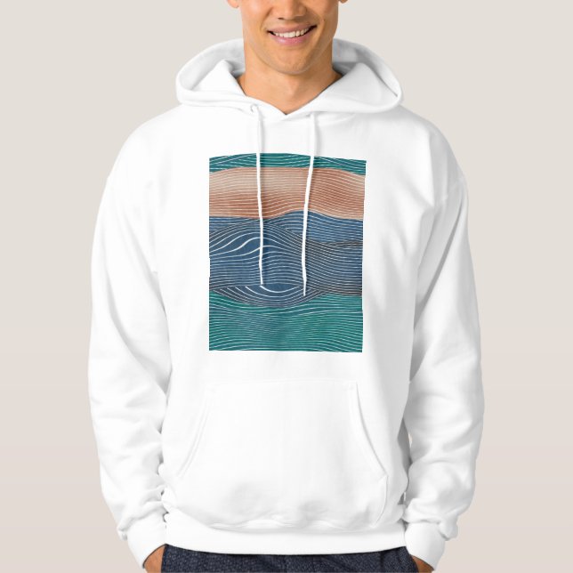 Natural landscape hills: seamless pattern. hoodie (Front)