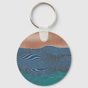 Natural landscape hills: seamless pattern. key ring