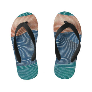 Natural landscape hills: seamless pattern. kid's flip flops