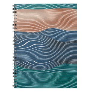 Natural landscape hills: seamless pattern. notebook
