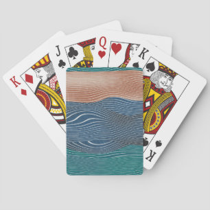Natural landscape hills: seamless pattern. playing cards