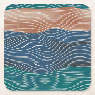 Natural landscape hills: seamless pattern. square paper coaster