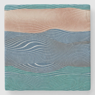 Natural landscape hills: seamless pattern. stone coaster