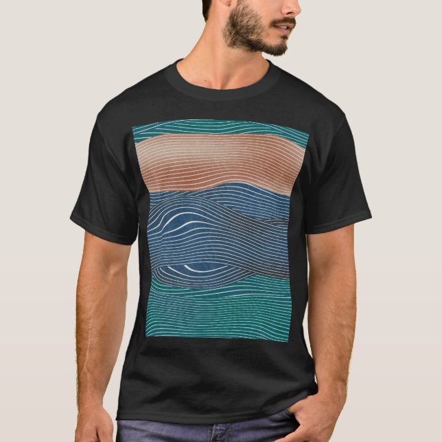 Natural landscape hills: seamless pattern. T-Shirt (Front)