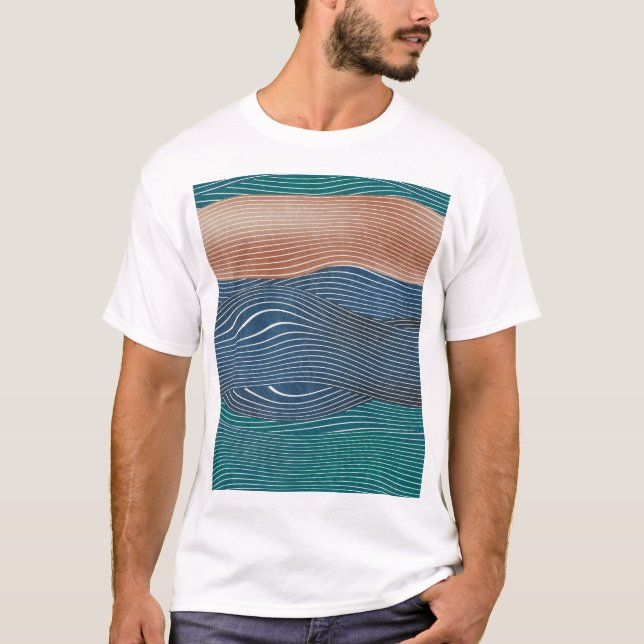 Natural landscape hills: seamless pattern. T-Shirt (Front)