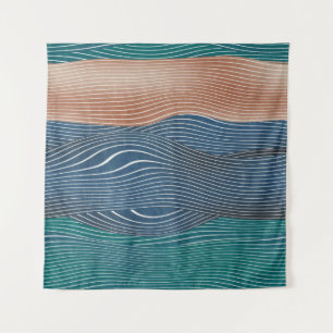 Natural landscape hills: seamless pattern. tapestry