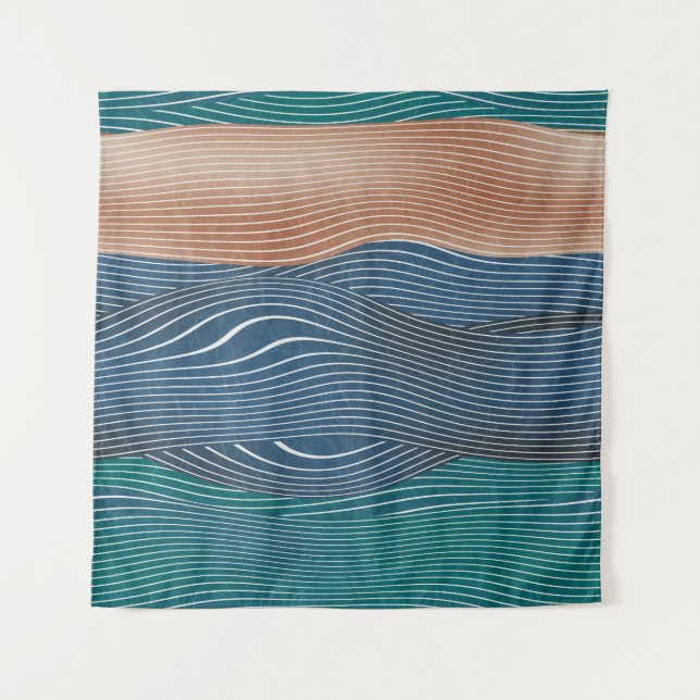 Natural landscape hills: seamless pattern. tapestry (Front)