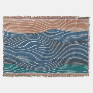 Natural landscape hills: seamless pattern. throw blanket