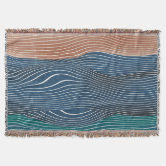 Natural landscape hills: seamless pattern. throw blanket