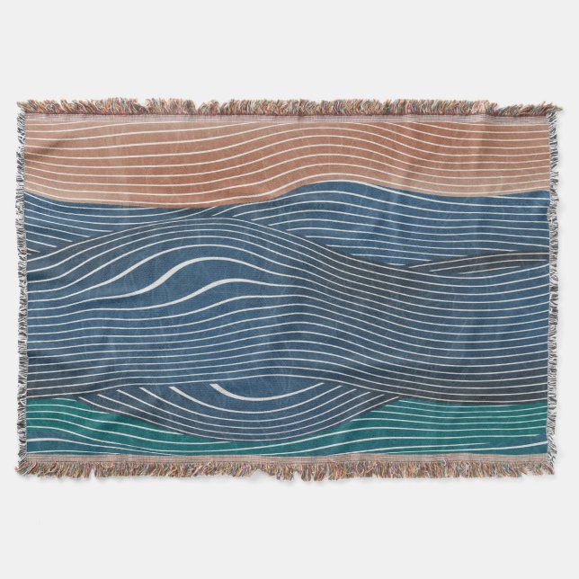 Natural landscape hills: seamless pattern. throw blanket (Front)